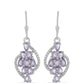 Silberohrringe mit Rose De France Amethyst und weißem Topas
