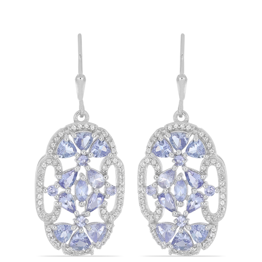 Silberohrringe mit Tansanit