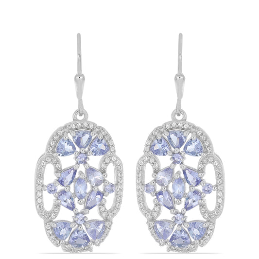 Silberohrringe mit Tansanit