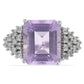 Silberring mit Rose De France Amethyst und weißem Topas