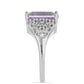 Silberring mit Rose De France Amethyst und weißem Topas