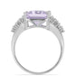 Silberring mit Rose De France Amethyst und weißem Topas
