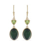Goldplattierte Silberohrringe mit grünem Tigerauge und Peridot aus Changbai