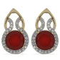 Goldplattierte Silberohrringe mit rotem Quarz aus Spruce Pine und weißem Topas