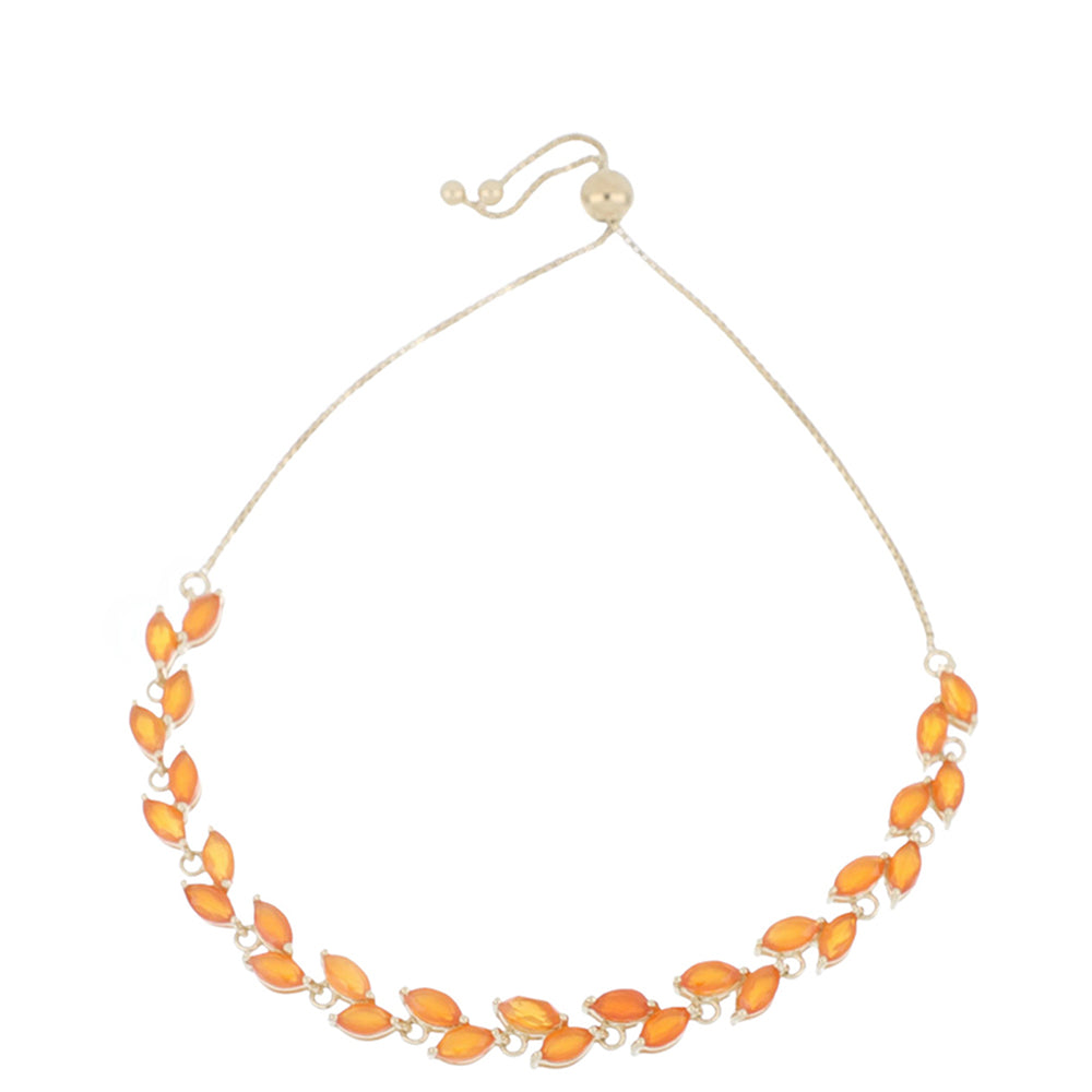 Goldplattiertes Silberarmband mit rotem Quarz aus Spruce Pine 1 