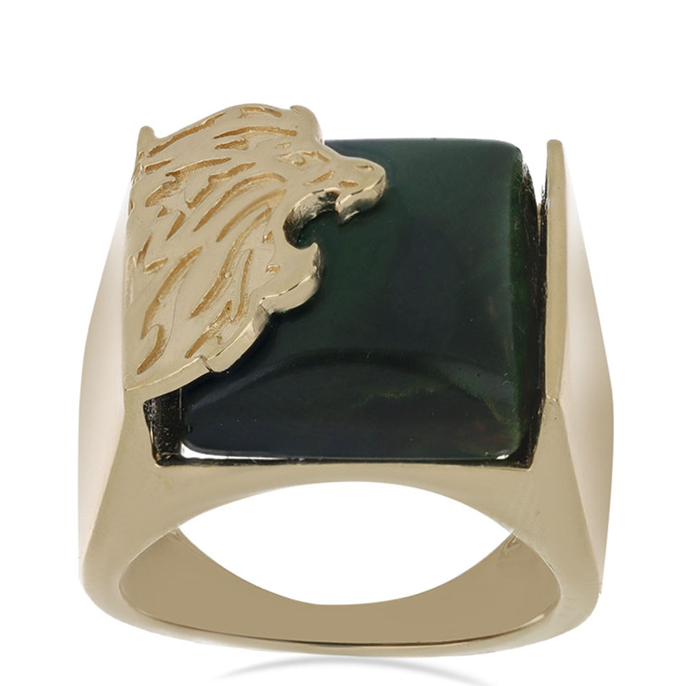 Goldplattierter Silberring mit grünem Tigerauge 1 