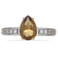Goldplattierter Silberring mit Cognac-Quarz und weißem Topas