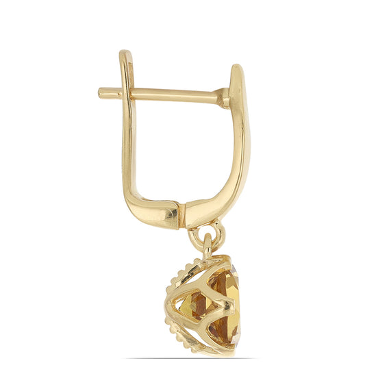 Goldplattierte Silberohrringe mit Cognac-Quarz