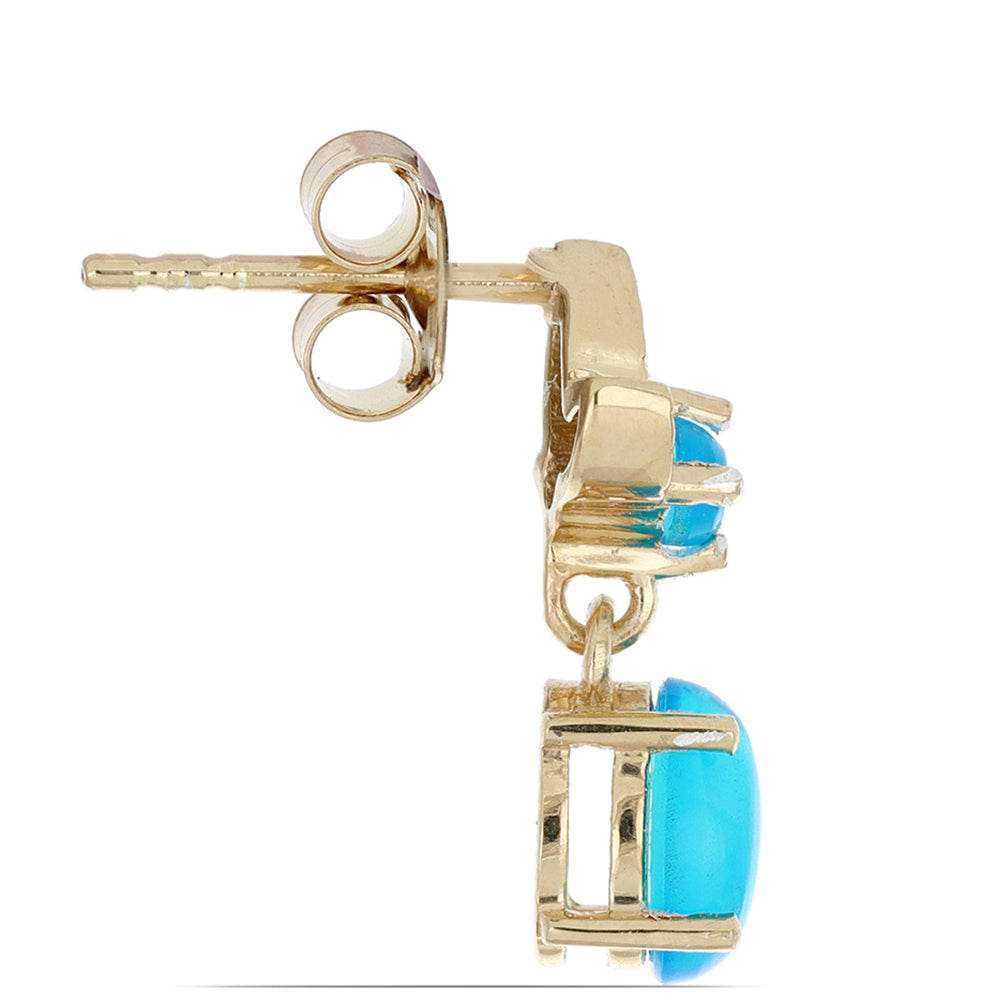 Goldplattierte Silberohrringe mit blauem äthiopischem Opal aus Lega Dembi 2 