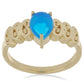 Goldplattierter Silberring mit blauem äthiopischem Opal aus Lega Dembi