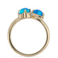 Goldplattierter Silberring mit blauem äthiopischem Opal aus Lega Dembi