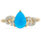 Goldplattierter Silberring mit blauem äthiopischem Opal aus Lega Dembi und weißem Topas