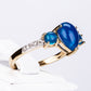 Goldplattierter Silberring mit blauem äthiopischem Opal aus Lega Dembi