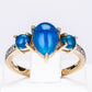 Goldplattierter Silberring mit blauem äthiopischem Opal aus Lega Dembi