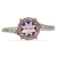 Goldplattierter Silberring mit Amethyst und weißem Topas