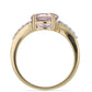 Goldplattierter Silberring mit Amethyst und weißem Topas
