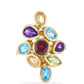Goldplattierter Silberring mit Amethyst aus Vera Cruz und Rhodolith aus Moatize