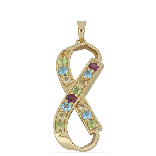 Goldplattierter Silberanhänger mit Zitrin aus dem Ural und Peridot aus Changbai