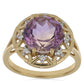 Goldplattierter Silberring mit Amethyst und weißem Topas