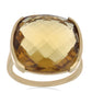Goldplattierter Silberring mit Cognac-Quarz