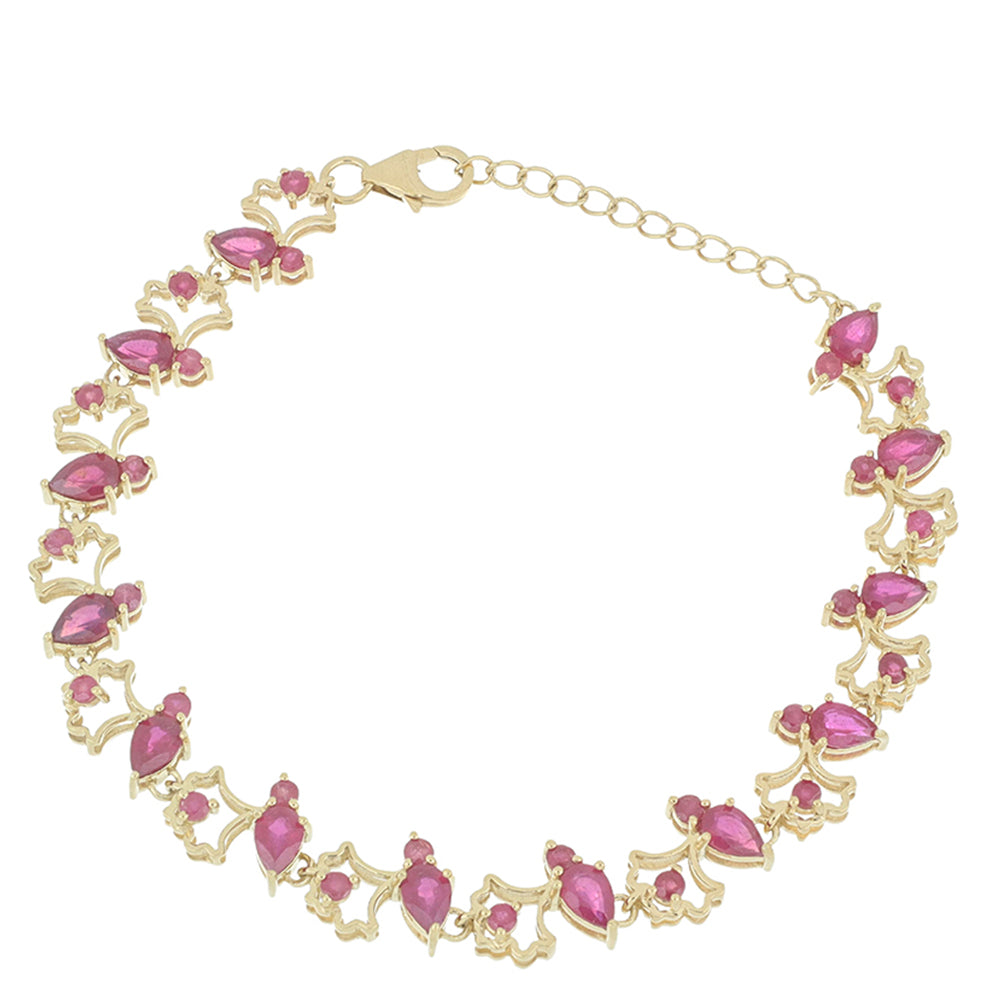 Goldplattiertes Silberarmband mit Rubin aus Madagaskar 1 