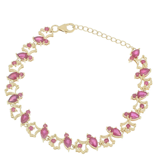 Goldplattiertes Silberarmband mit Rubin aus Madagaskar