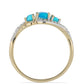 Goldplattierter Silberring mit blauem äthiopischem Opal aus Lega Dembi