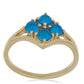 Goldplattierter Silberring mit blauem äthiopischem Opal aus Lega Dembi