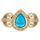 Goldplattierter Silberring mit blauem äthiopischem Opal aus Lega Dembi