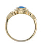 Goldplattierter Silberring mit blauem äthiopischem Opal aus Lega Dembi