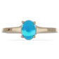 Goldplattierter Silberring mit blauem äthiopischem Opal aus Lega Dembi