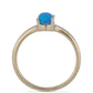 Goldplattierter Silberring mit blauem äthiopischem Opal aus Lega Dembi