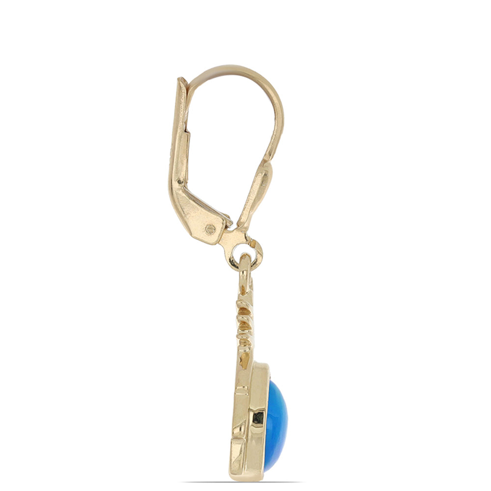 Goldplattierte Silberohrringe mit blauem äthiopischem Opal aus Lega Dembi 2 