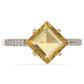 Goldplattierter Silberring mit Cognac-Quarz und weißem Topas