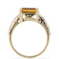 Goldplattierter Silberring mit Cognac-Quarz und weißem Topas