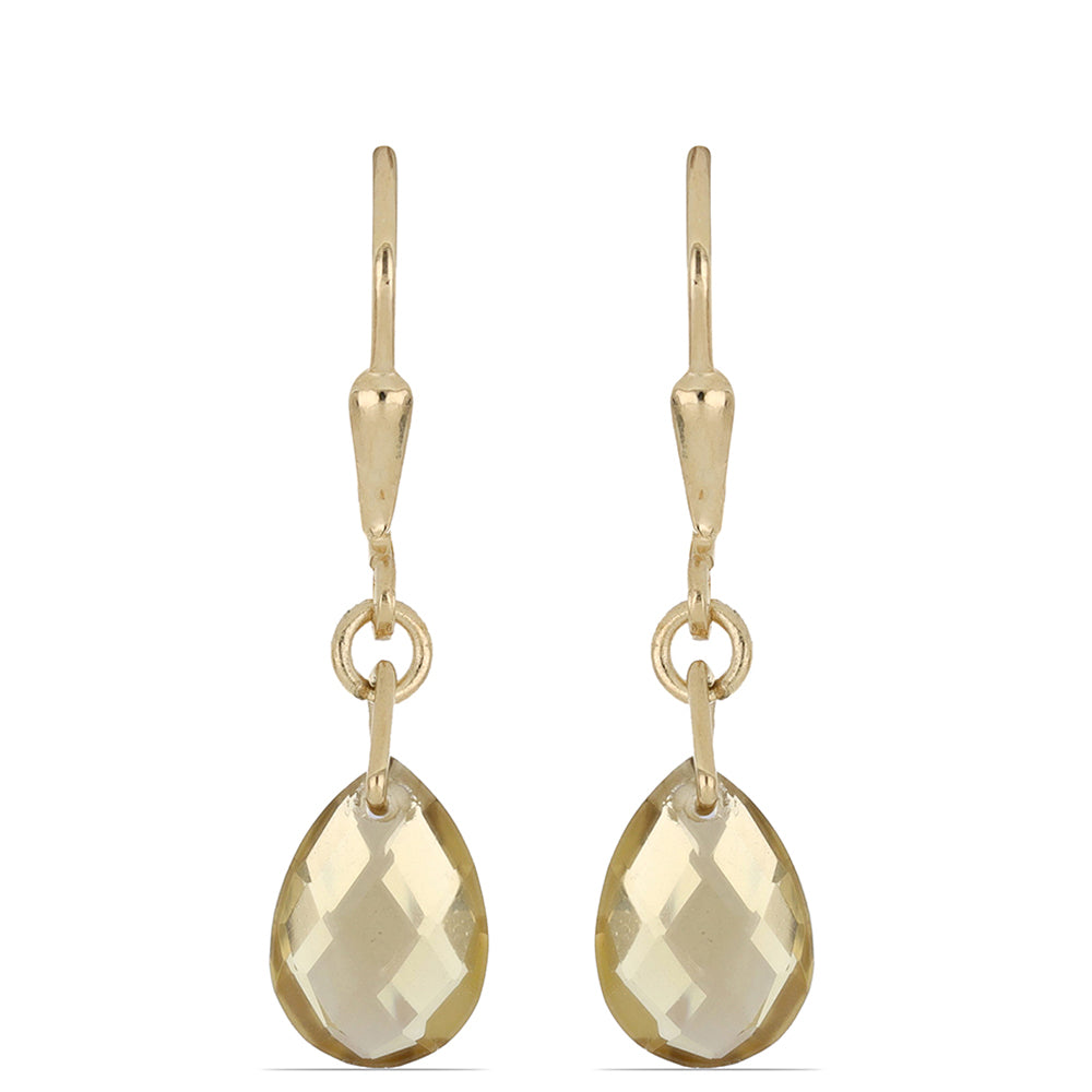 Goldplattierte Silberohrringe mit Cognac-Quarz