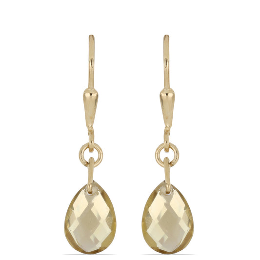 Goldplattierte Silberohrringe mit Cognac-Quarz