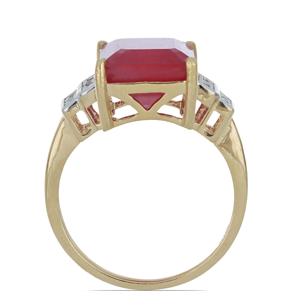 Goldplattierter Silberring mit Rubin aus Madagaskar und weißem Topas 4 