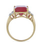 Goldplattierter Silberring mit Rubin aus Madagaskar und weißem Topas
