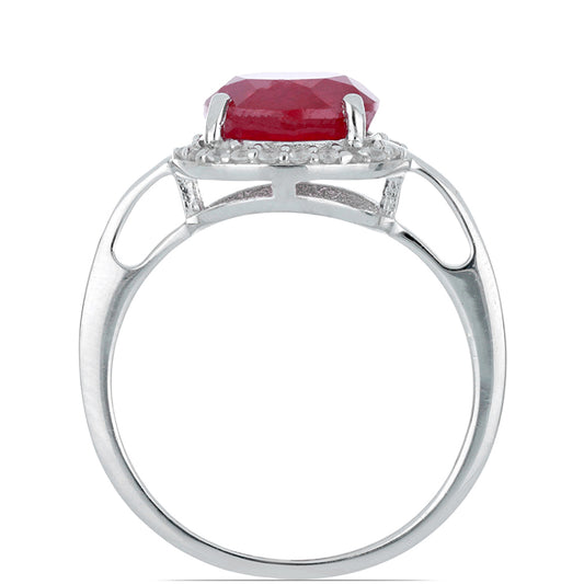 Silberring mit Rubin aus Madagaskar und weißem Topas