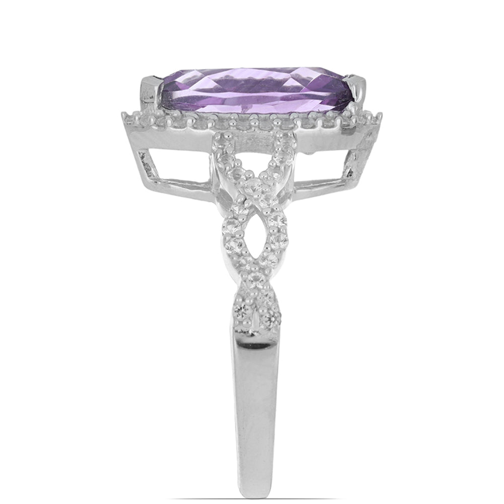 Silberring mit Amethyst aus Vera Cruz und weißem Topas 2 