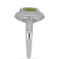 Silberring mit Peridot aus Changbai und weißem Topas