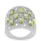 Silberring mit Peridot aus Changbai und weißem Topas