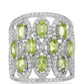 Silberring mit Peridot aus Changbai und weißem Topas