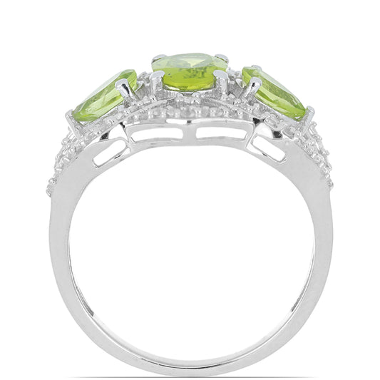 Silberring mit Peridot aus Changbai