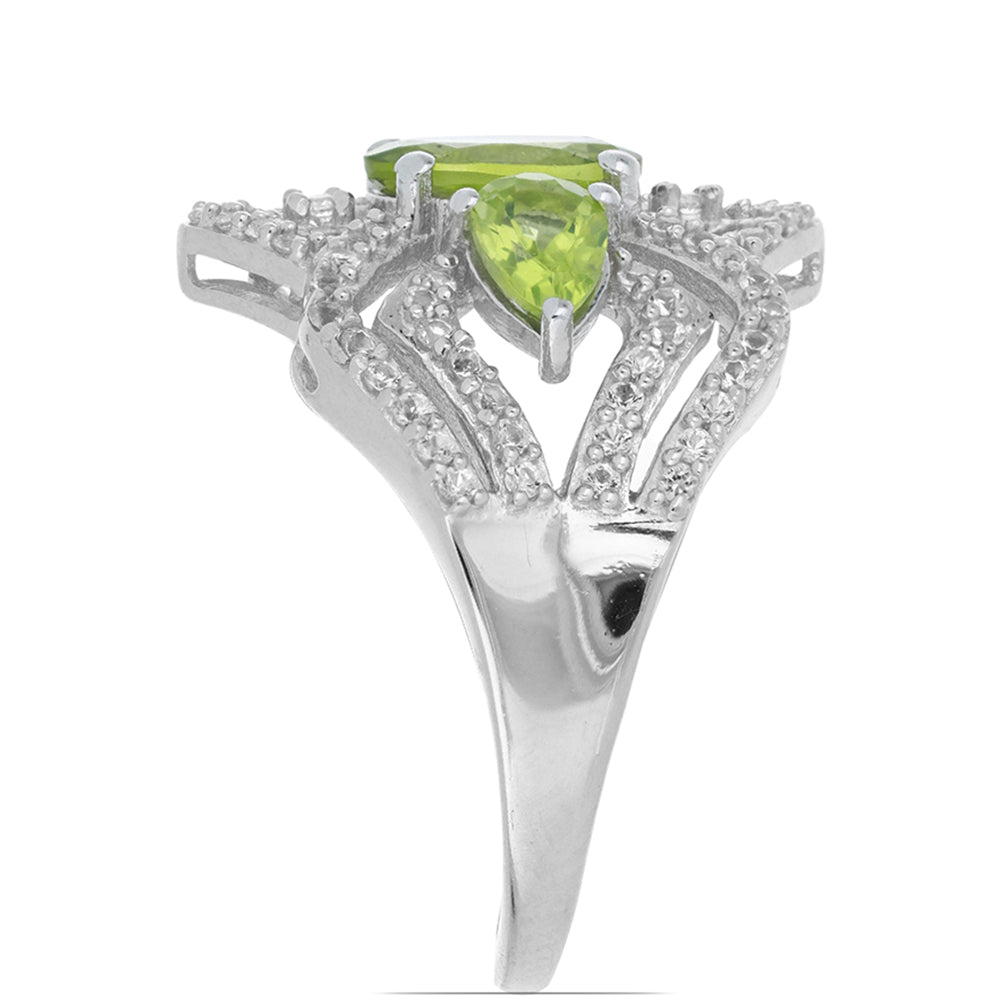 Silberring mit Peridot aus Changbai 3 