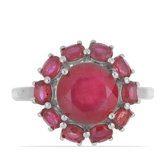 Silberring mit Rubin aus Madagaskar