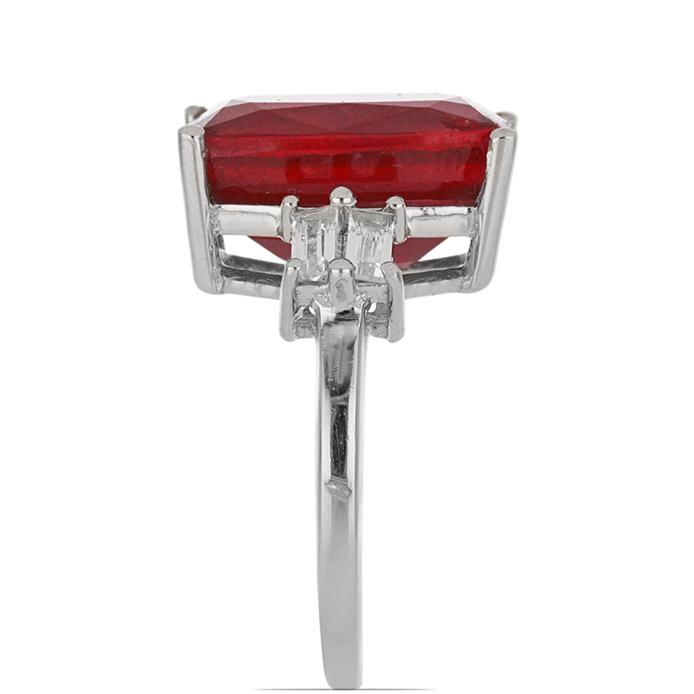 Silberring mit Rubin aus Madagaskar und weißem Topas