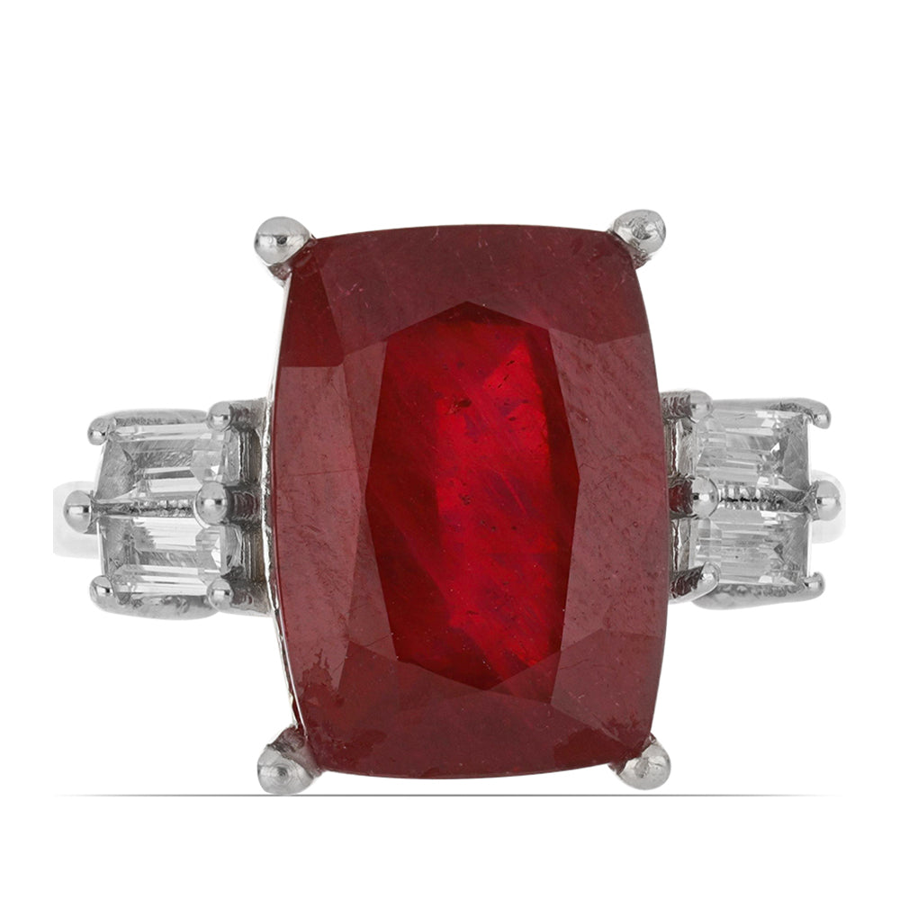 Silberring mit Rubin aus Madagaskar und weißem Topas 1 