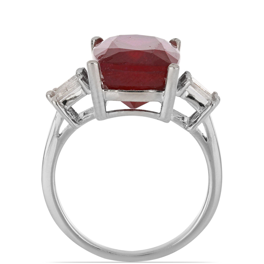 Silberring mit Rubin aus Madagaskar und weißem Topas 4 